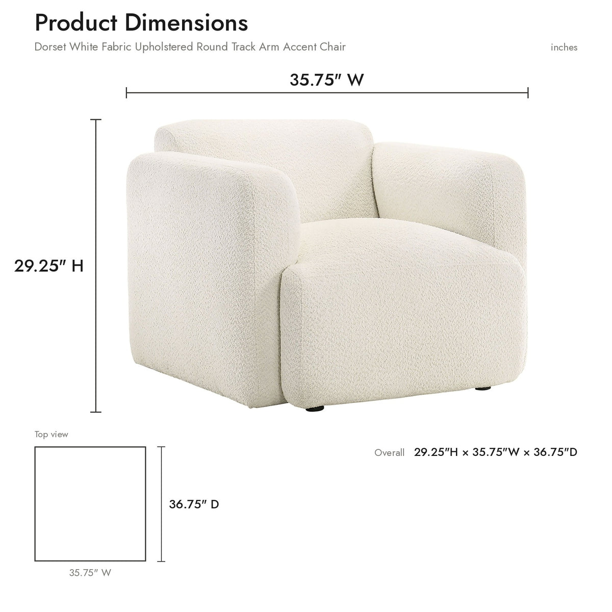 Product dimensions diagram