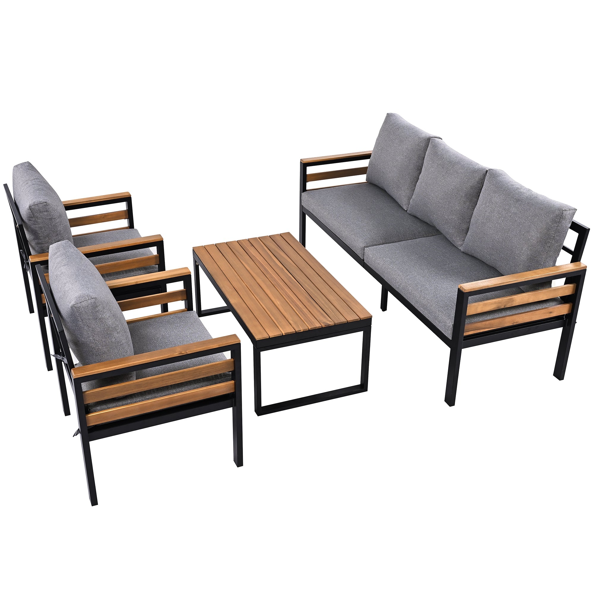 Go Outdoor Coffee Table Cushioned Seating - Gray