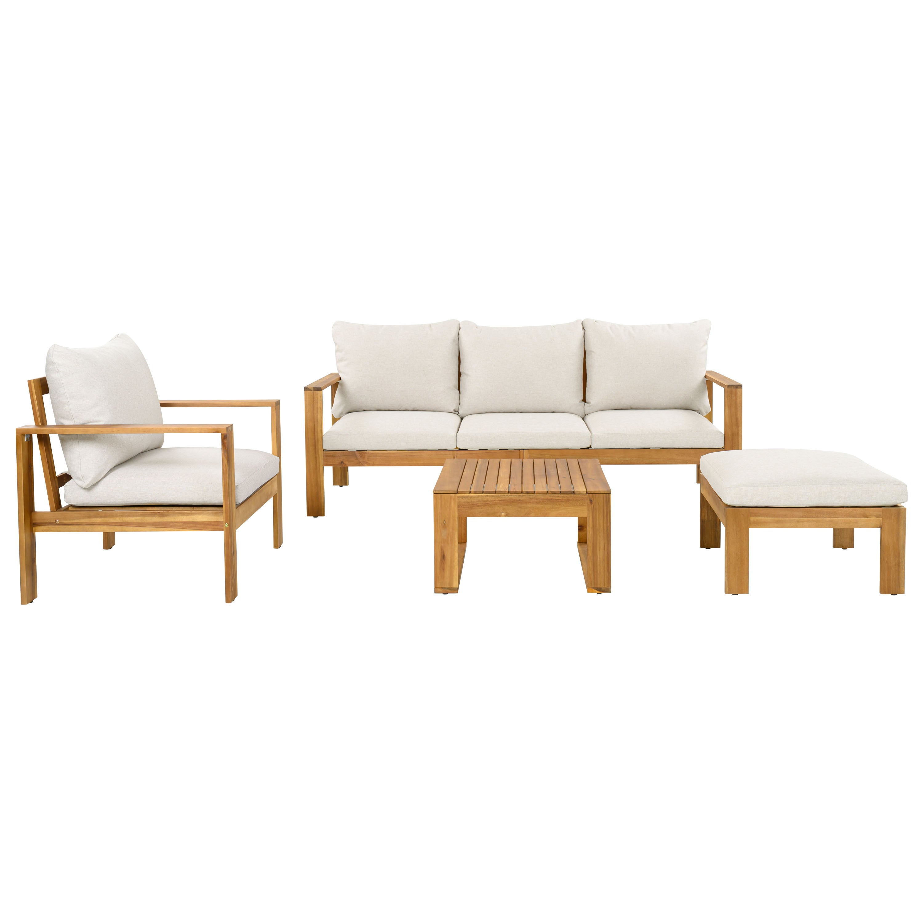 Pcs Outdoor Sectional Set Acacia Wood