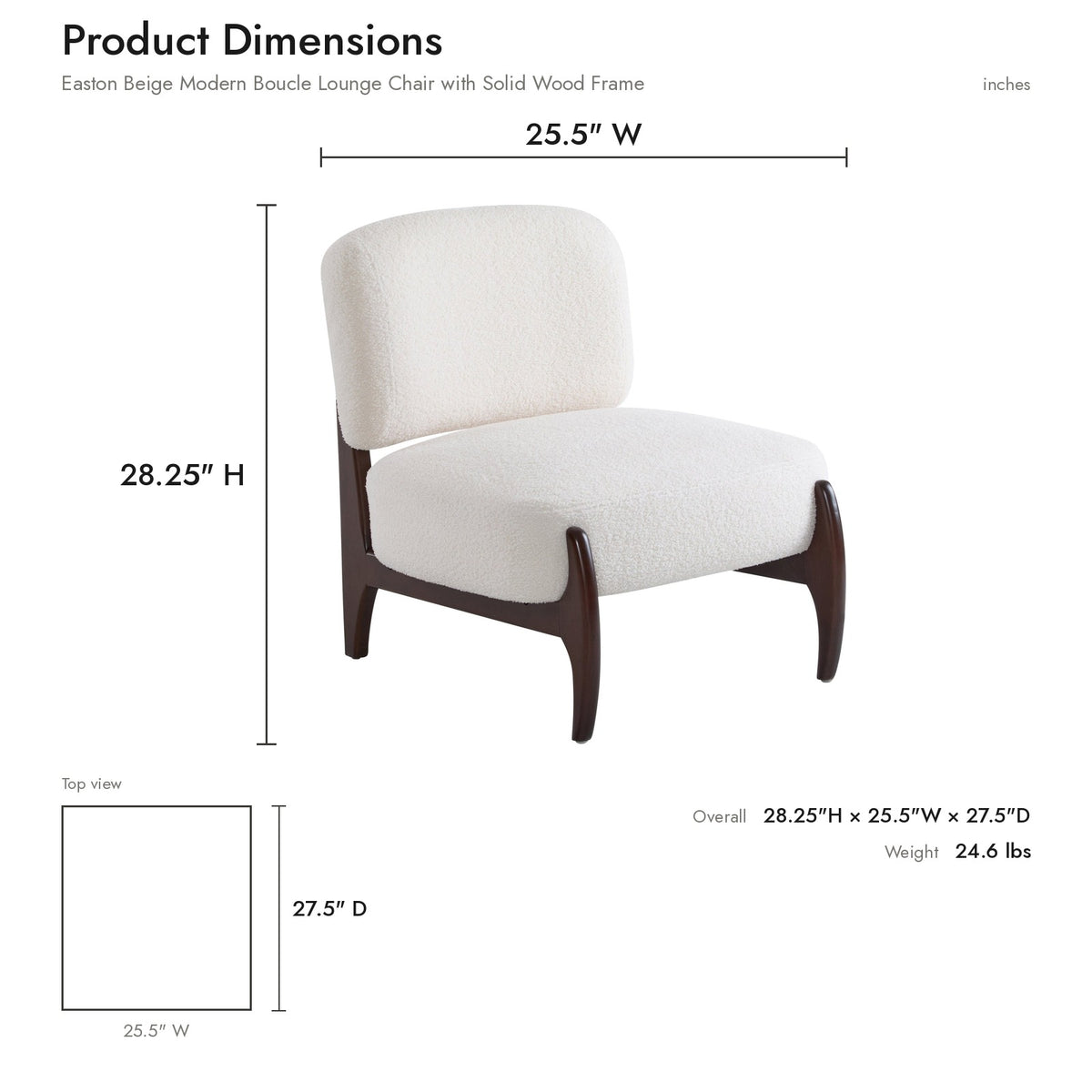Product dimensions diagram