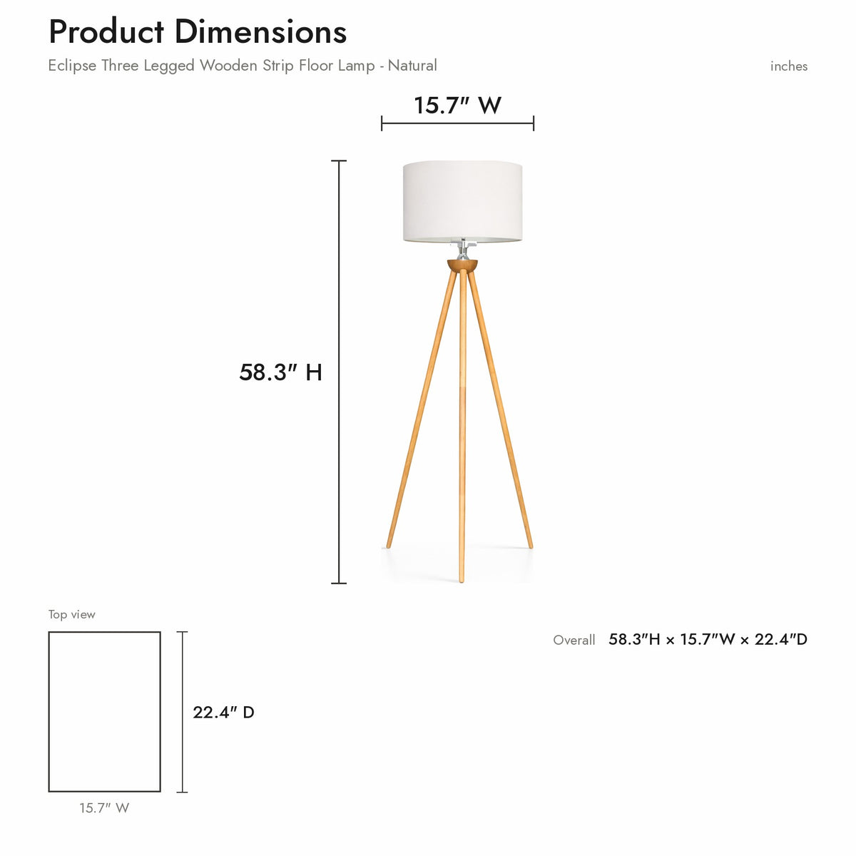 Product dimensions diagram
