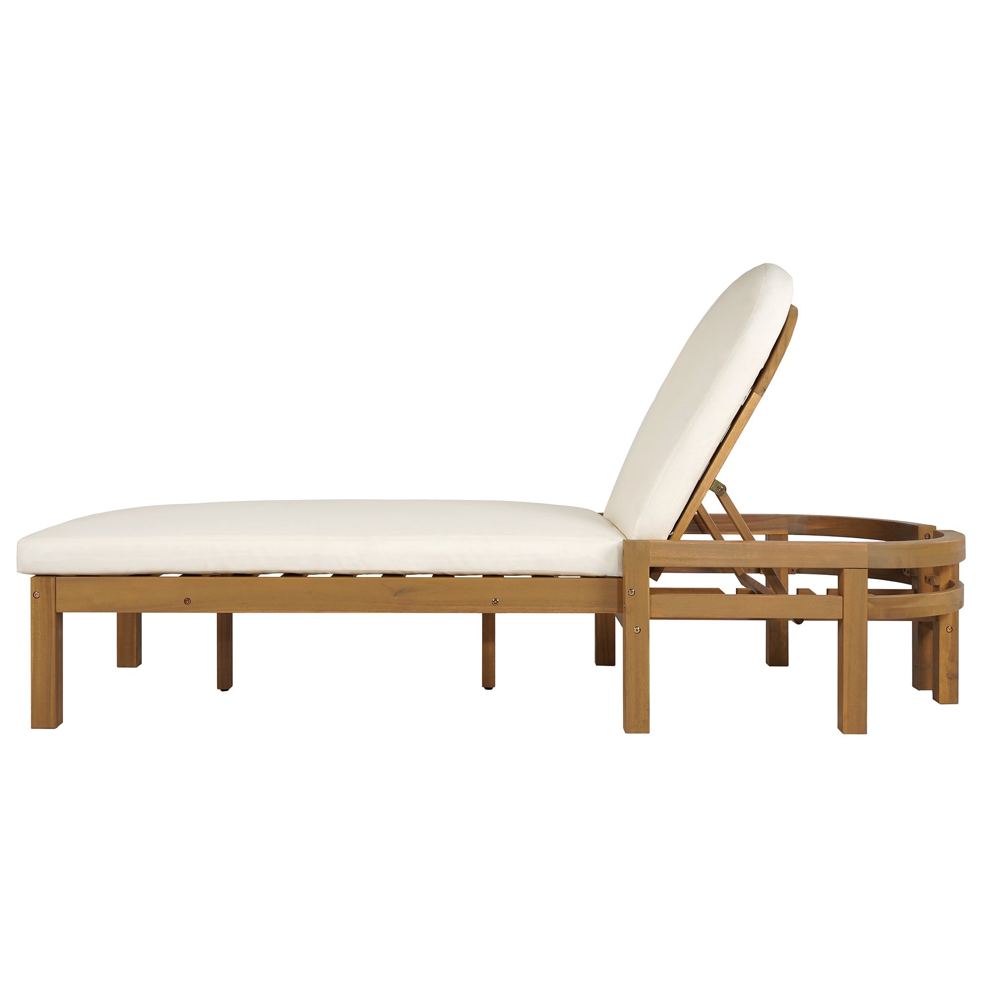 Trexm Outdoor Chaise Lounge Adjustable Back