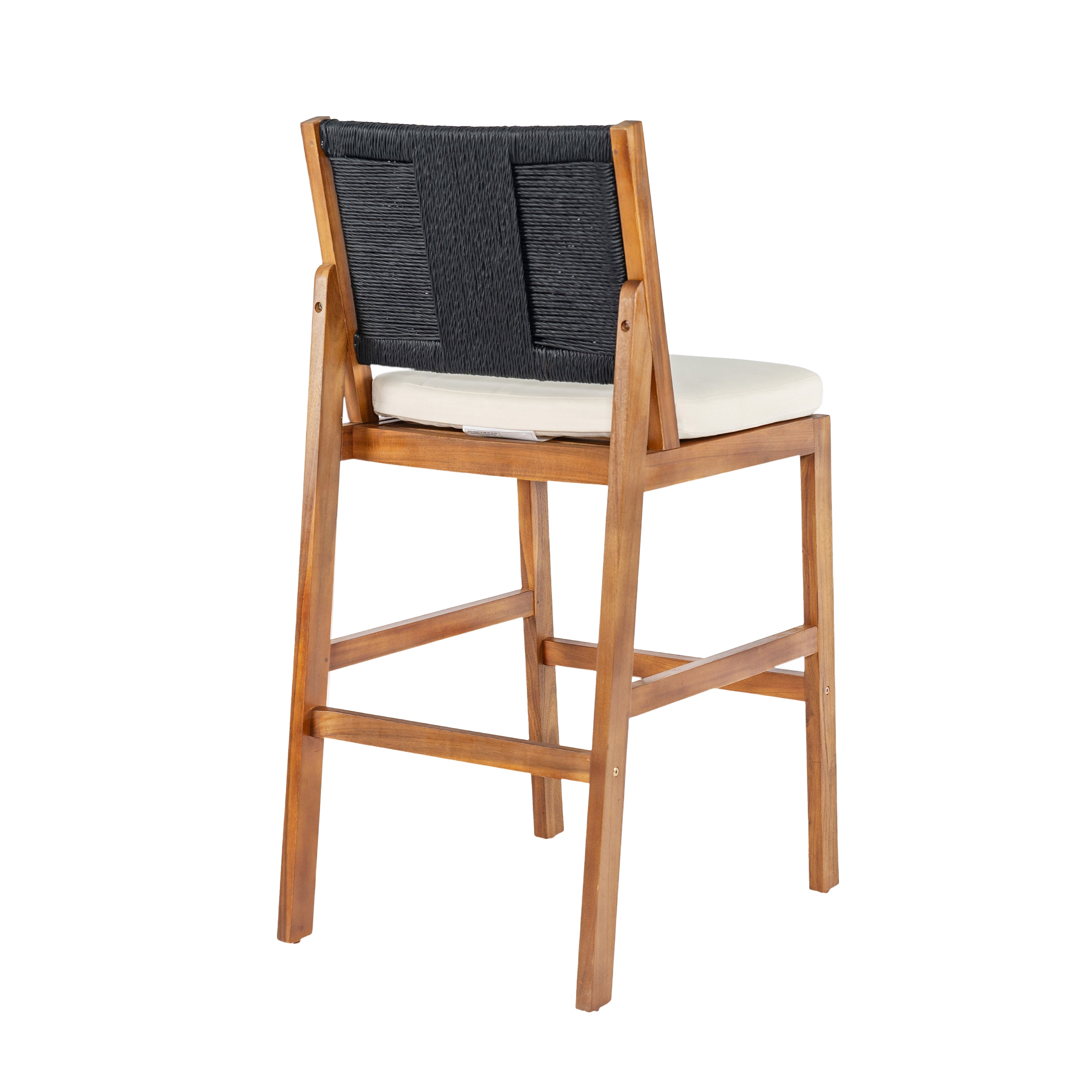 Outdoor Bar Stool Cushioned Seating - Teak