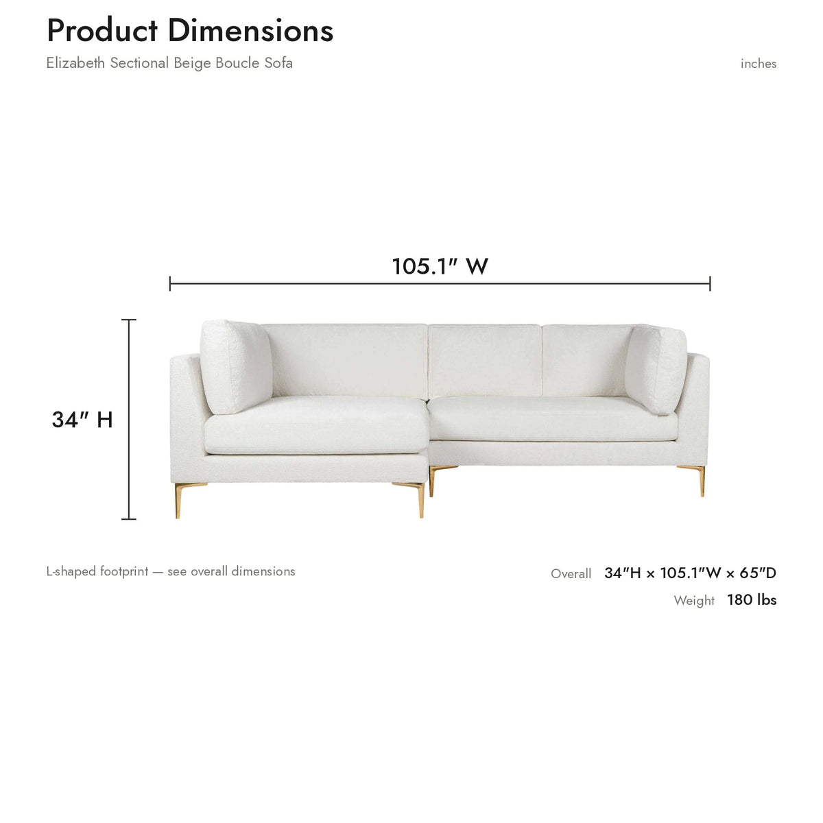 Product dimensions diagram