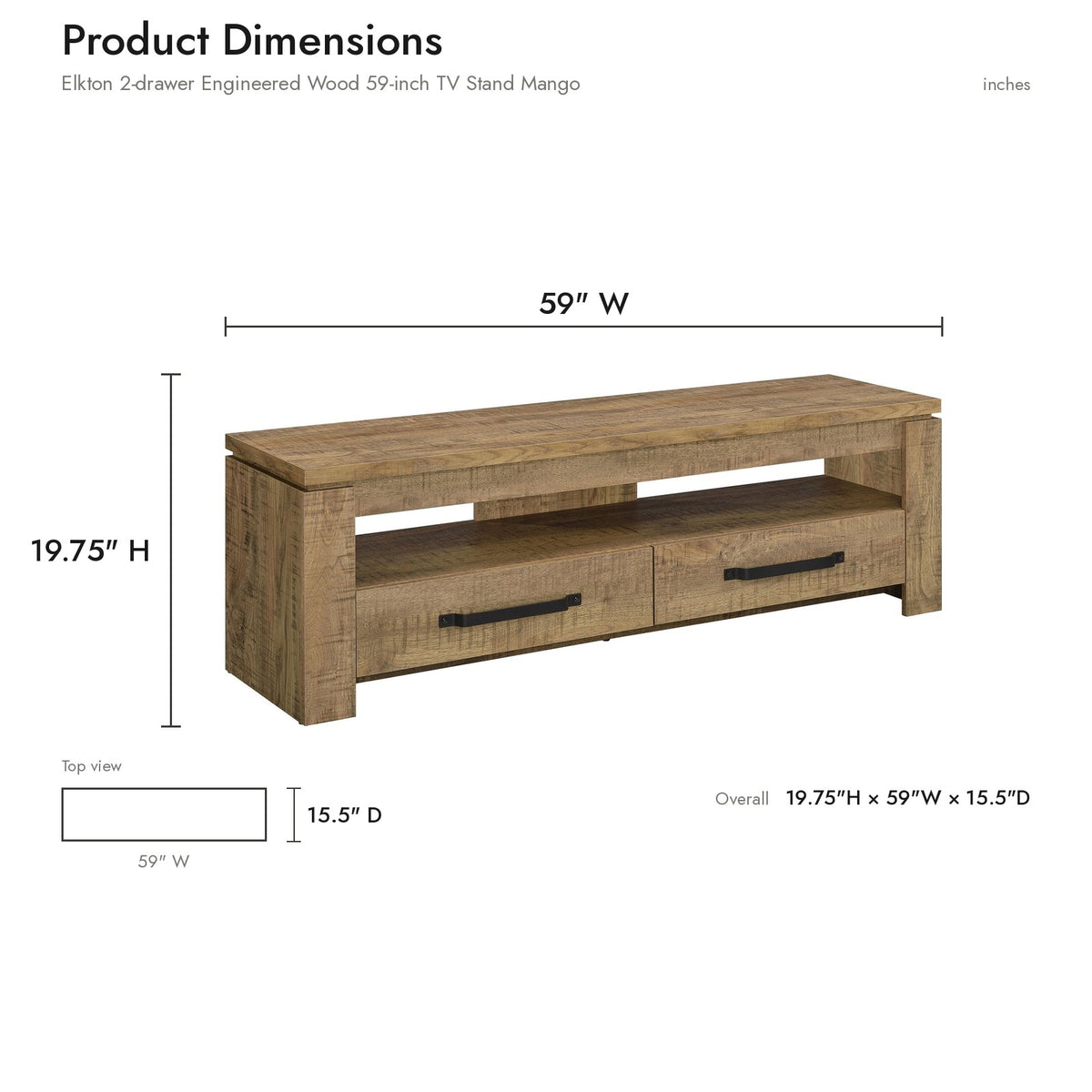 Product dimensions diagram