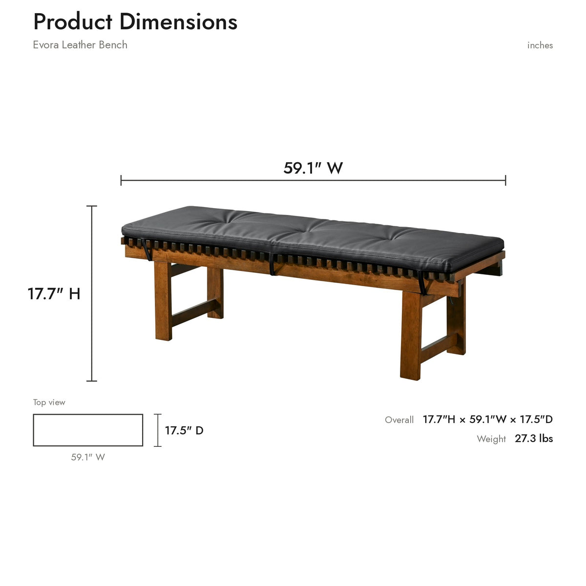 Product dimensions diagram