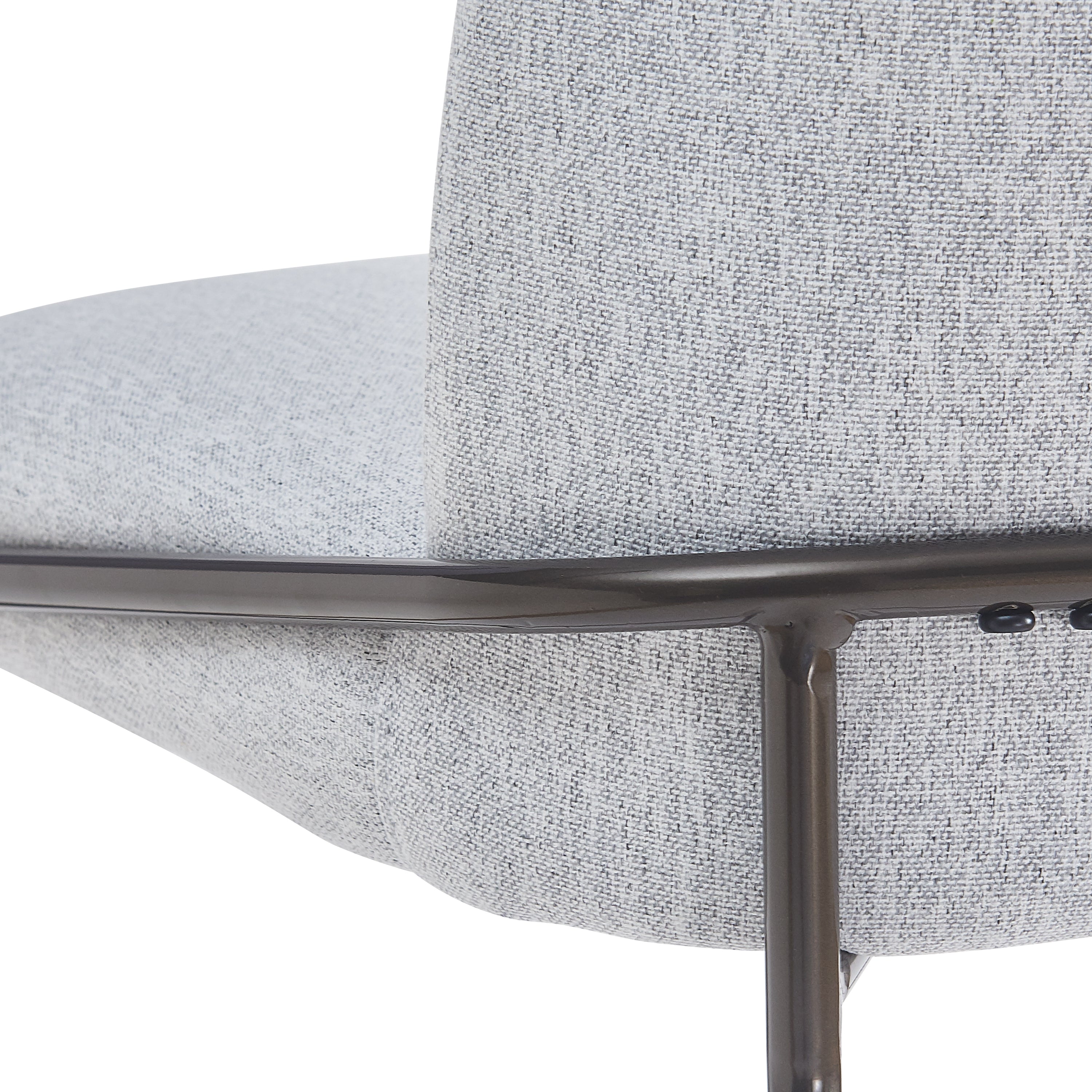 Galen Indoor Metal Upholstered Barstool, Antique Bronze Finish Frame with Gray Fabric, Set of 2