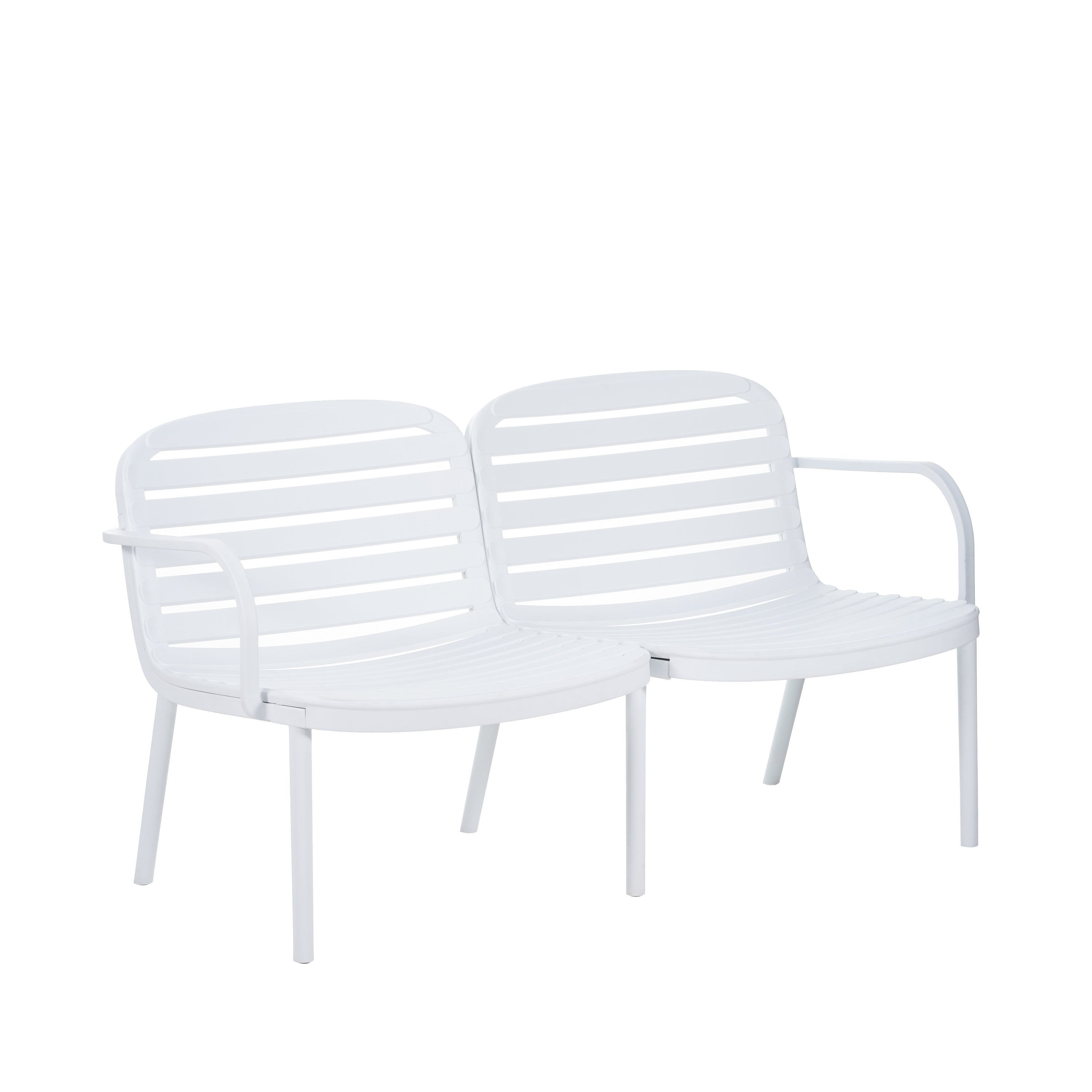 Luna Outdoor Chat Set Cushioned Seating - White