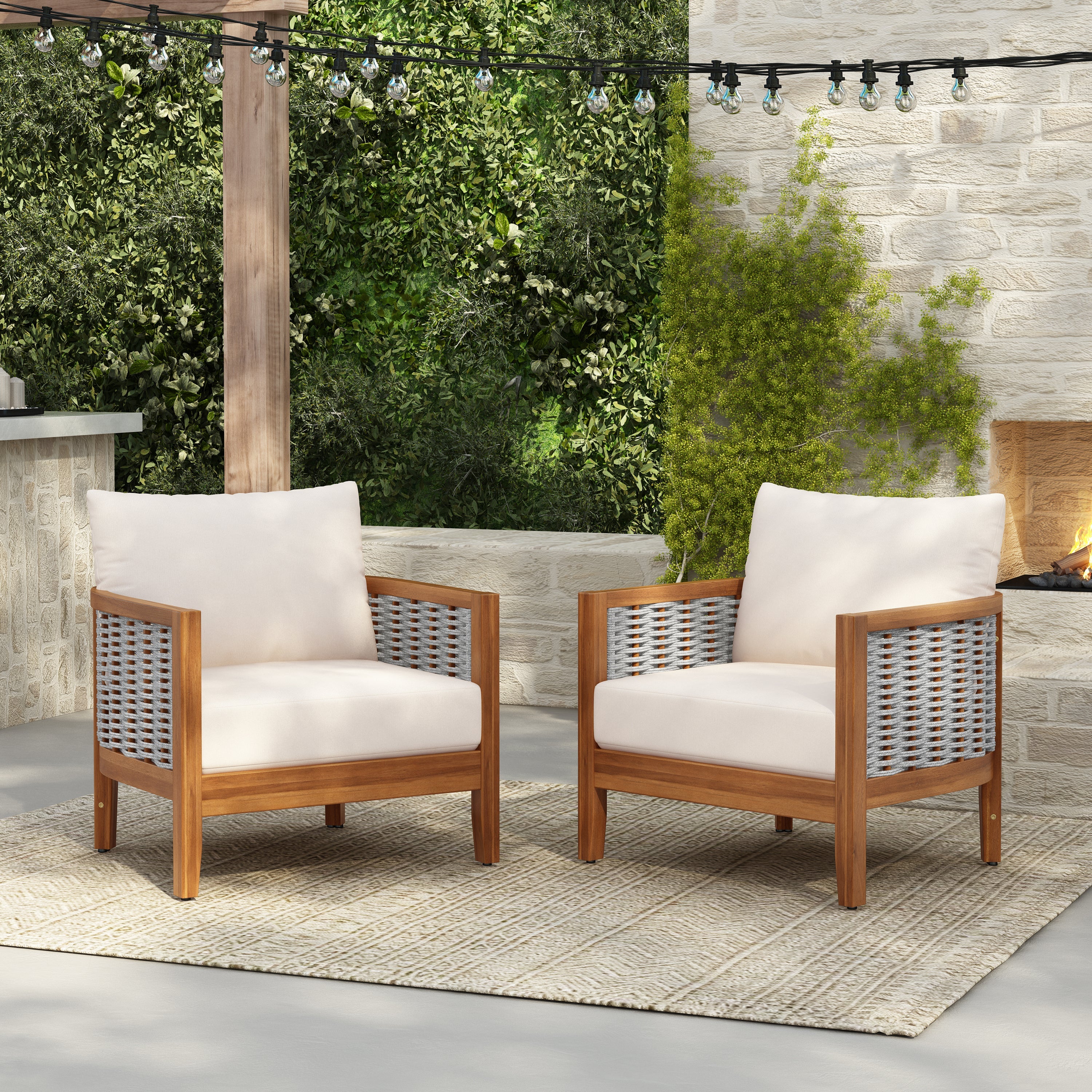 Unique Outdoor Furniture Cushioned Seating - Teak
