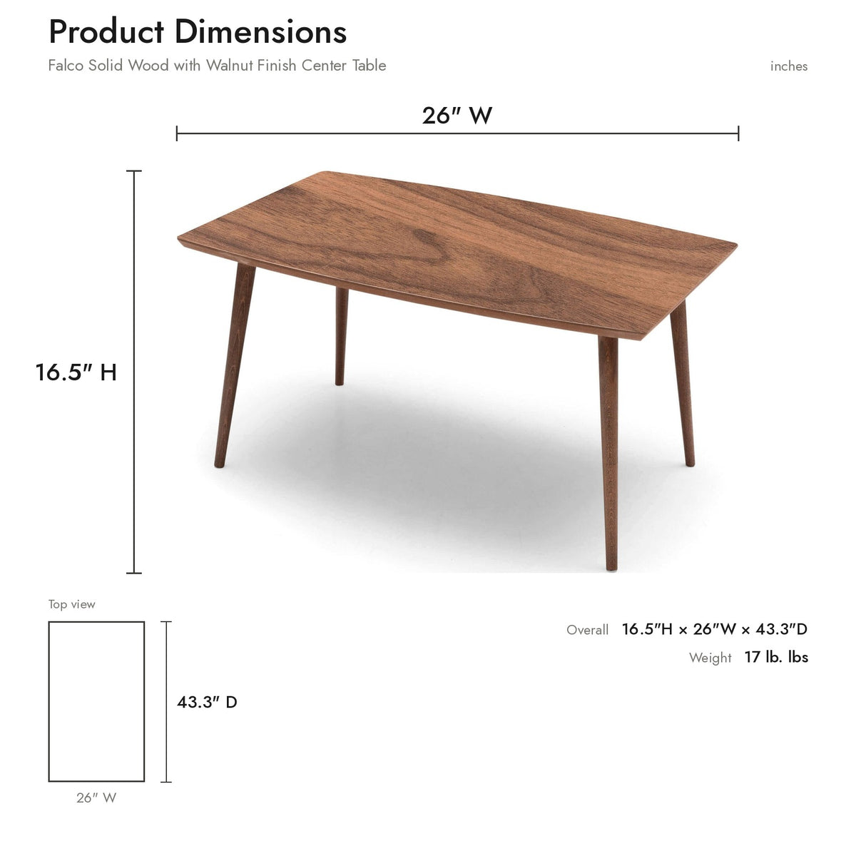 Product dimensions diagram