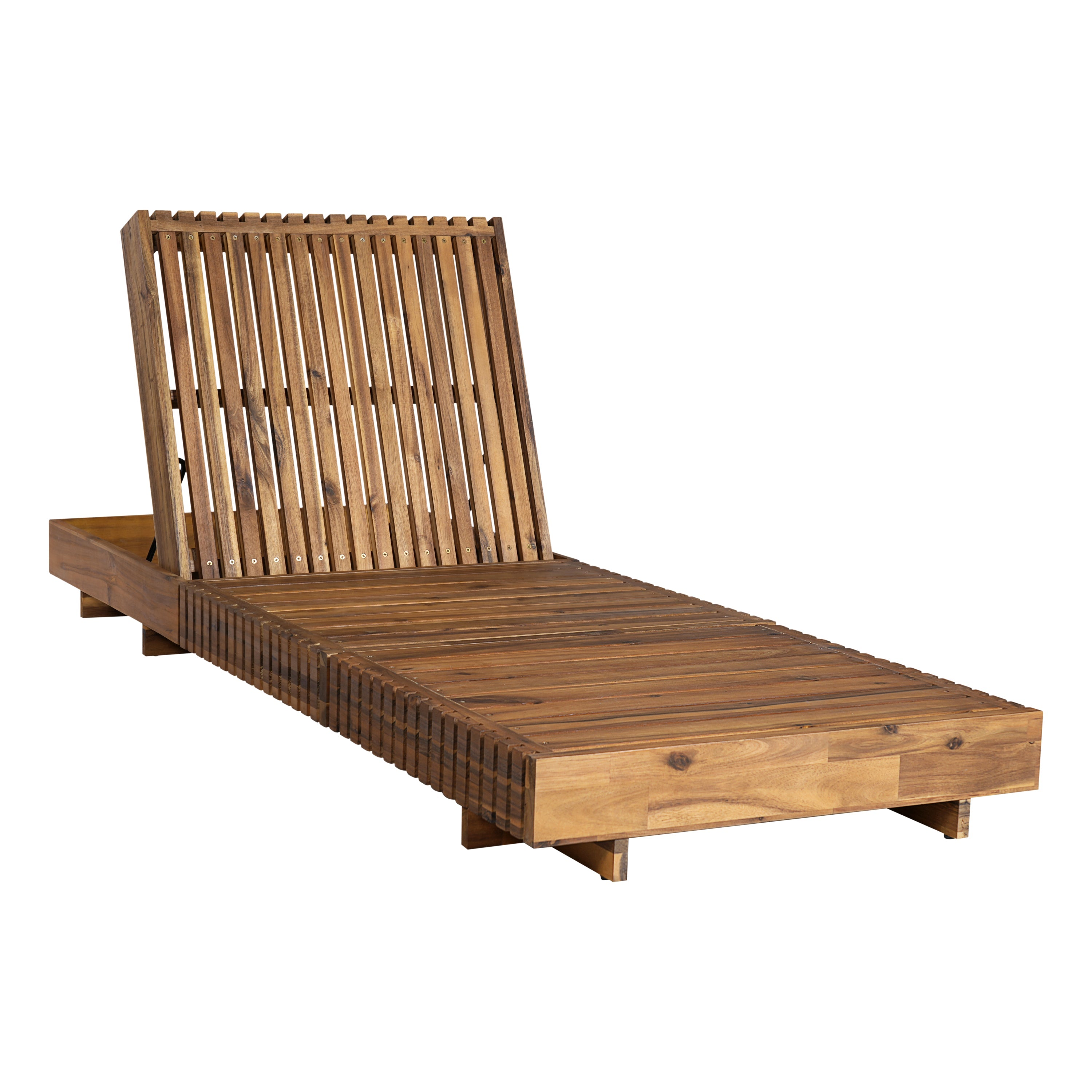 Chaise Outdoor Chaise Lounge Adjustable Back - Teak