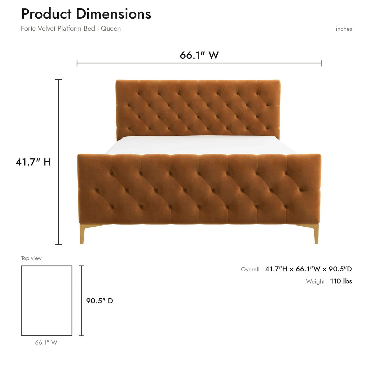 Product dimensions diagram