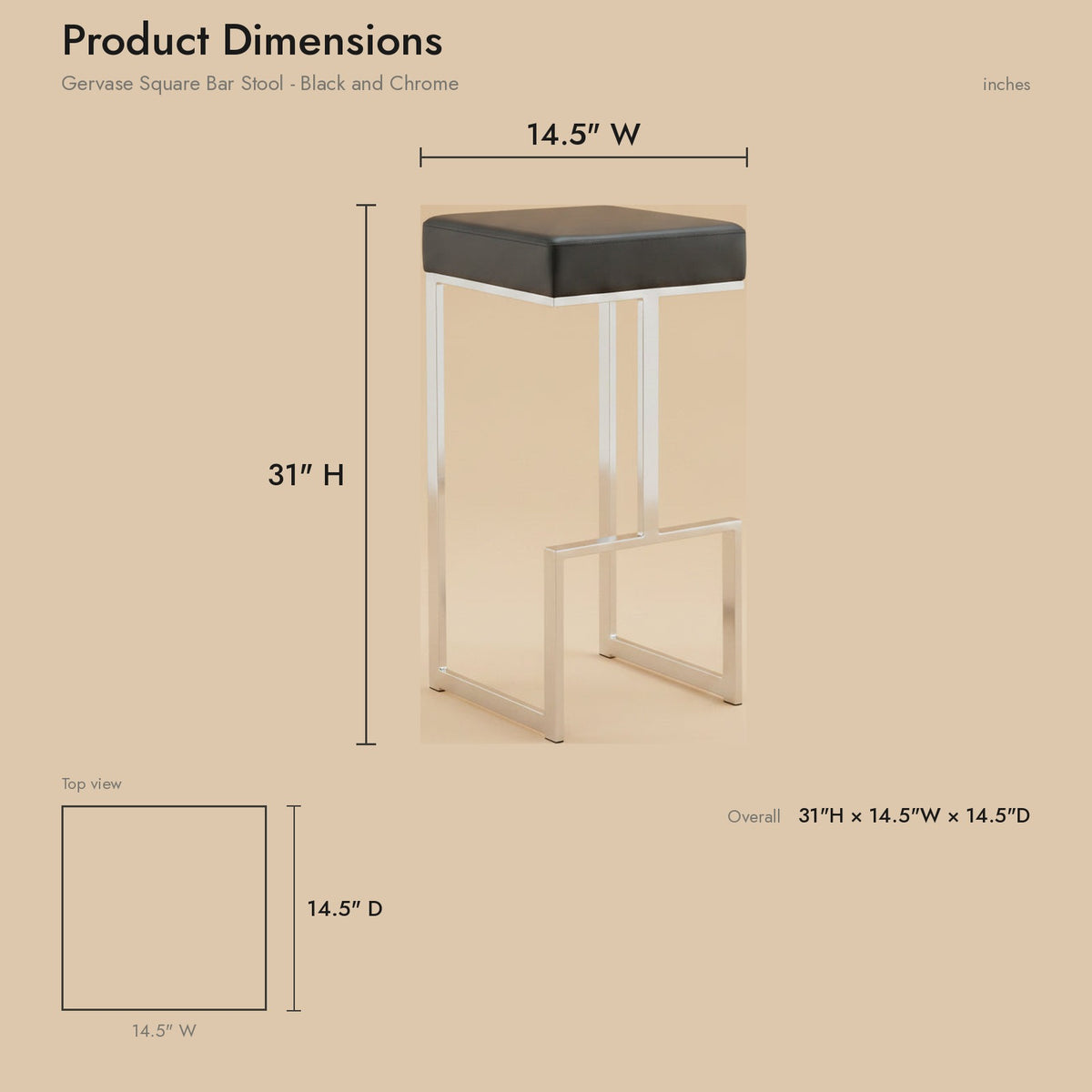 Product dimensions diagram