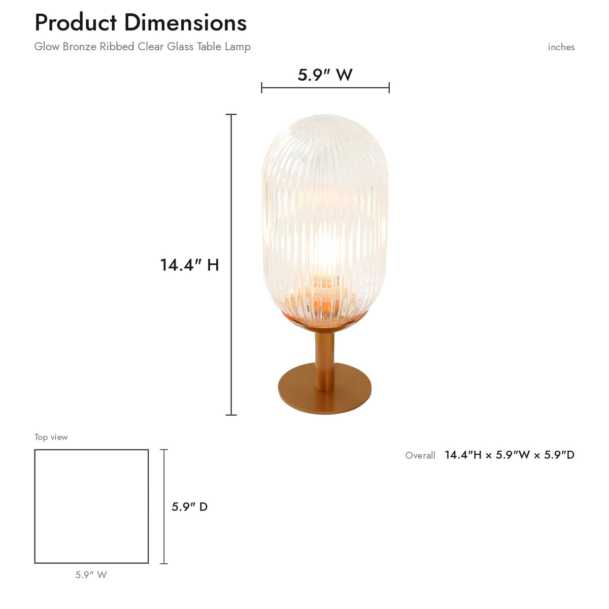 Product dimensions diagram