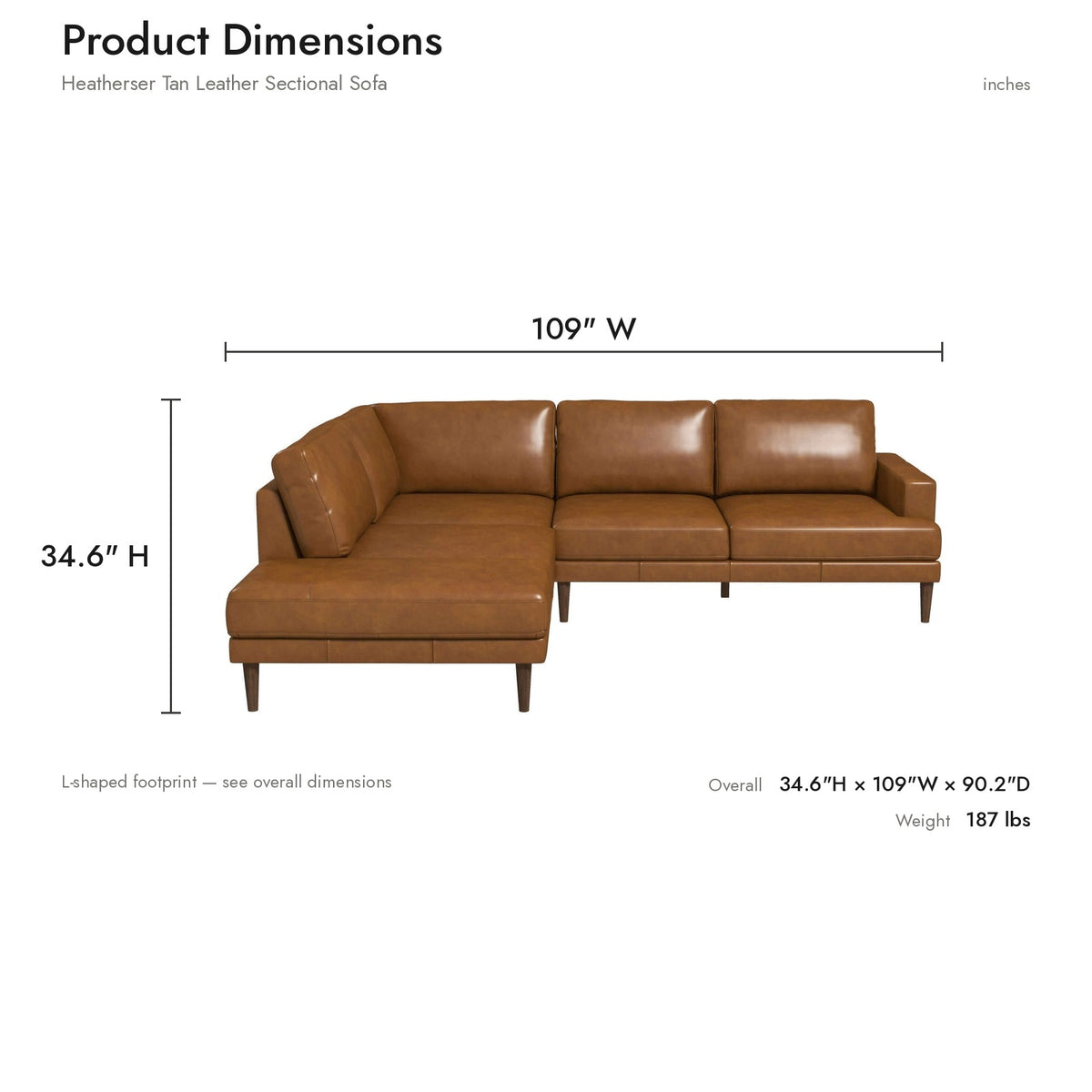 Product dimensions diagram