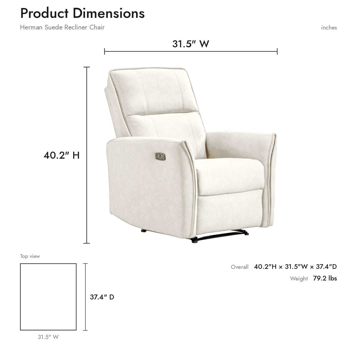 Product dimensions diagram