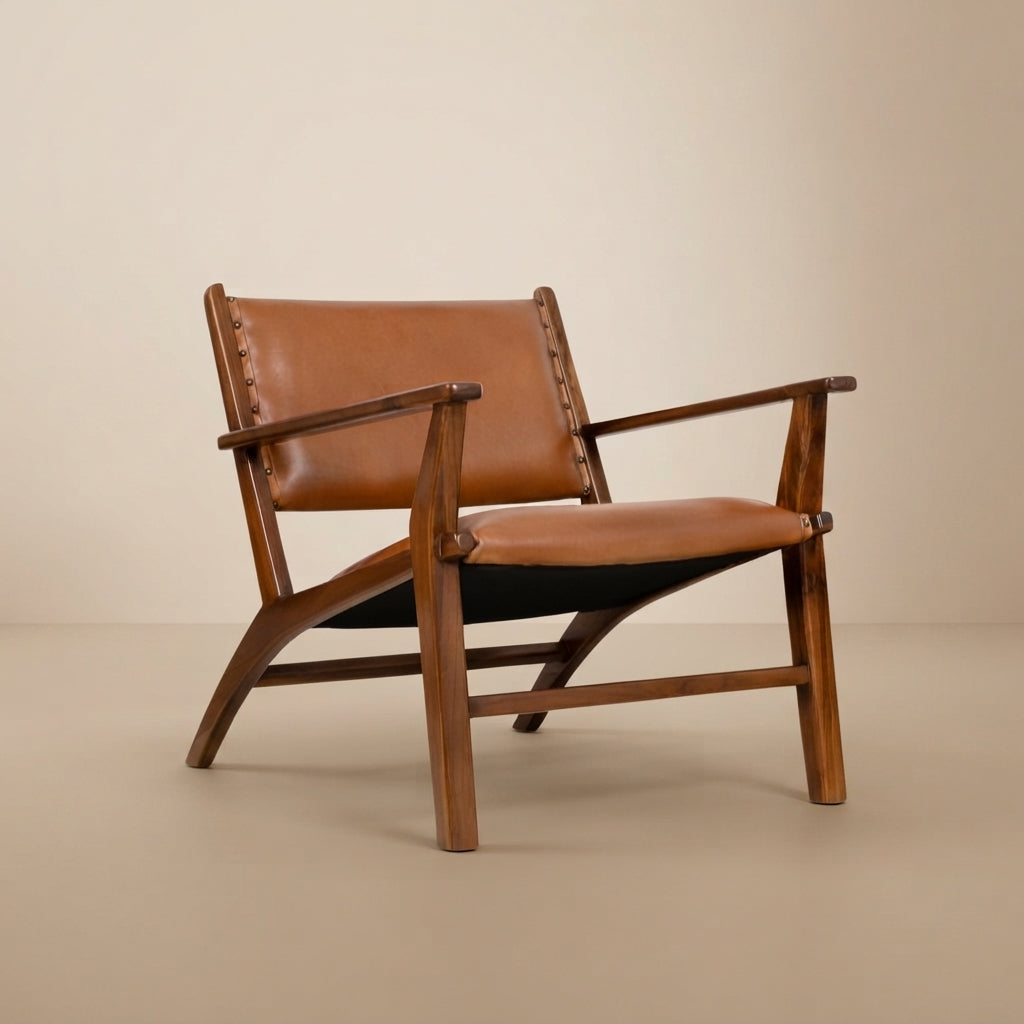 Malawi Tan Leather Arm Chair