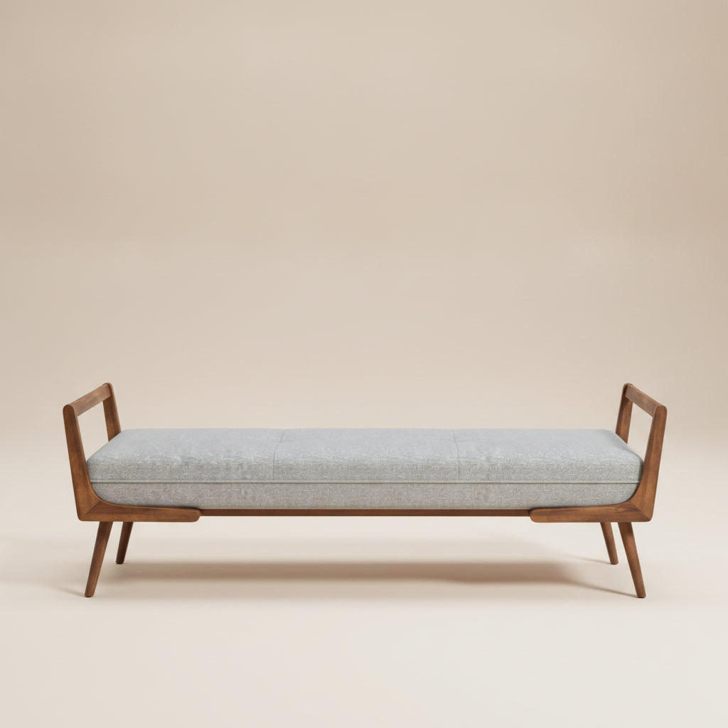 Dresden Grey Fabric Bench
