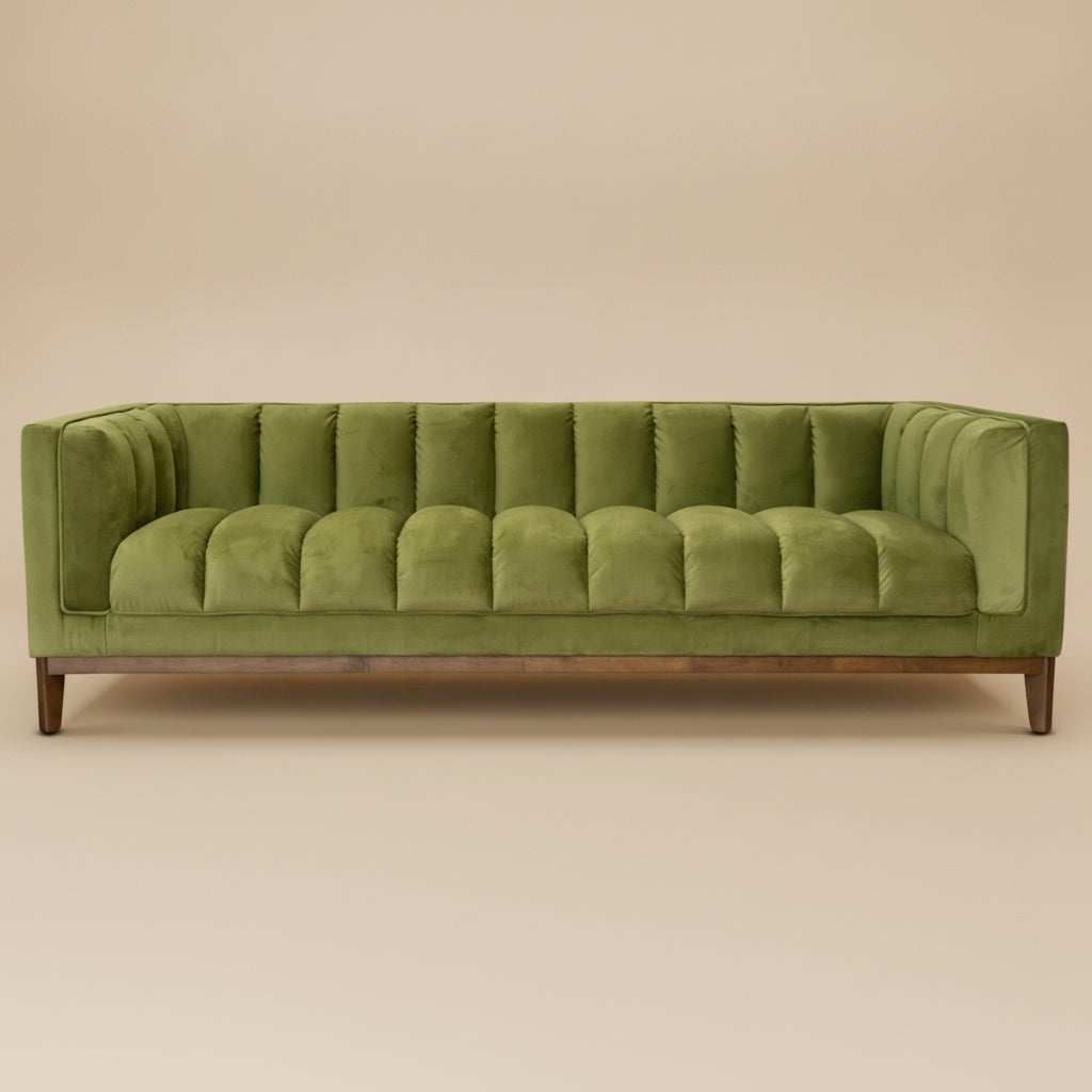 Jersey Olive Green Velvet Sofa
