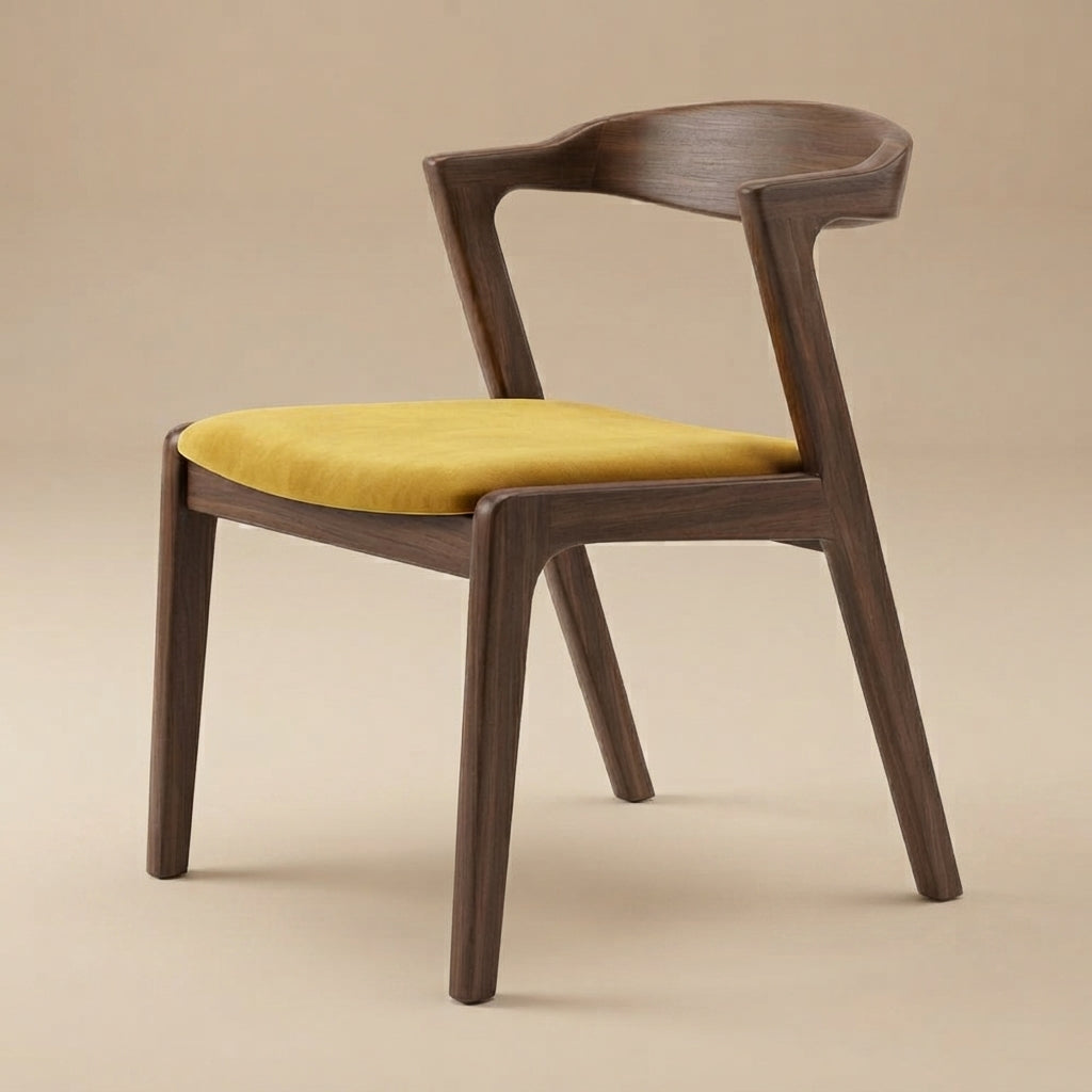 Reggie Dark Yellow Velvet Dining Chair - Set of 2