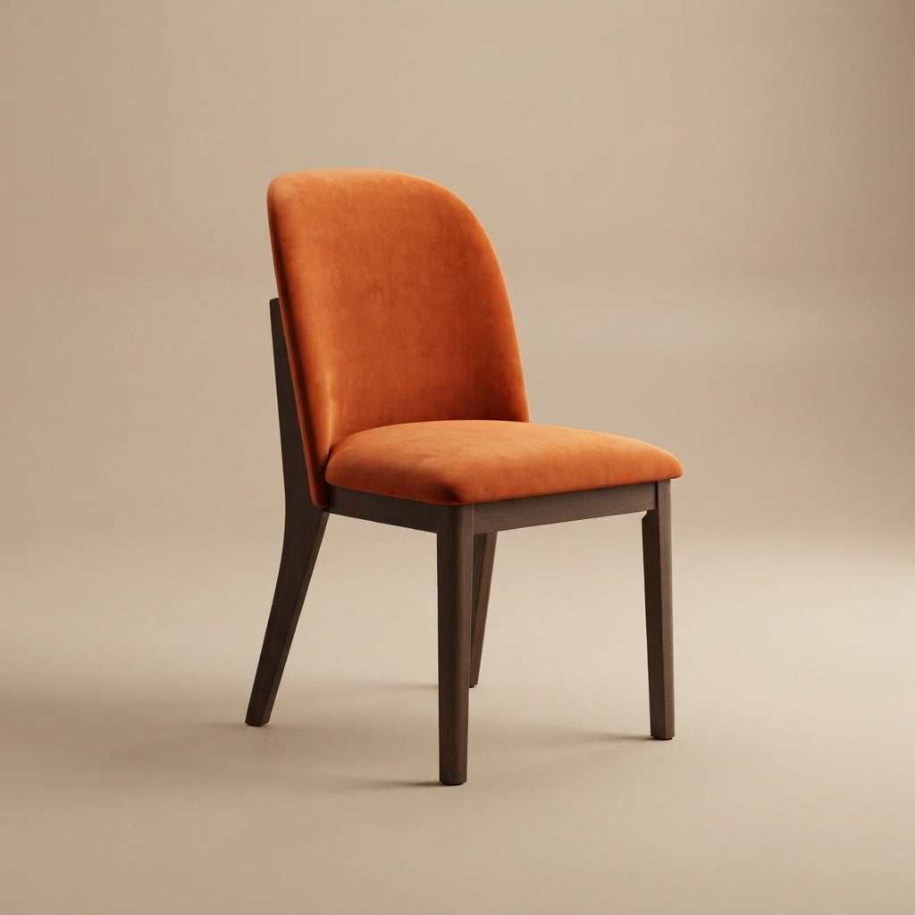Belfast Burnt Orange Velvet Dining Chair - Set of 2