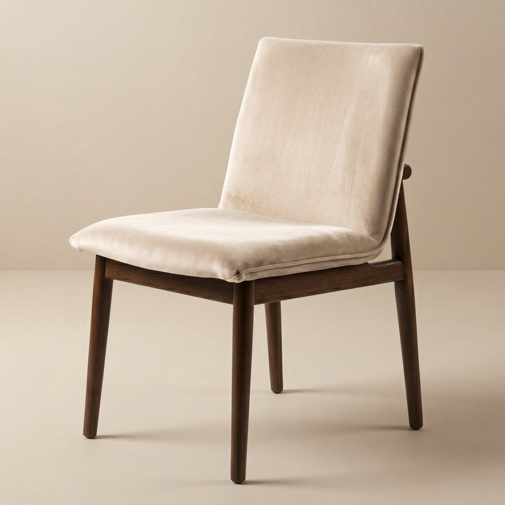 Moss Beige Velvet Dining Chair - Set of 2