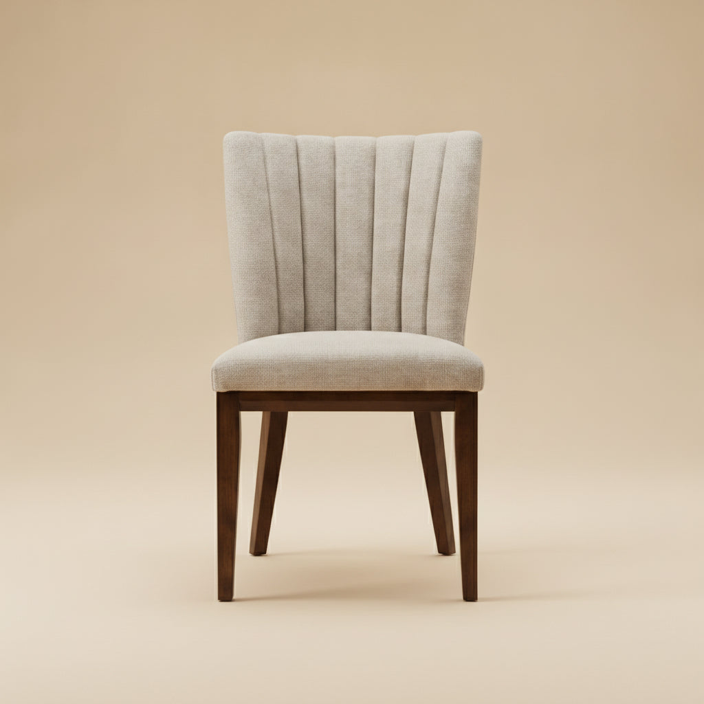 Elm Beige Fabric Dining Chair - Set of 2