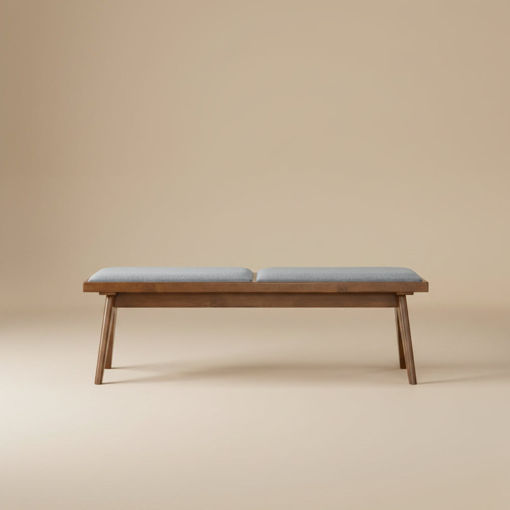 Kora Grey Fabric Bench