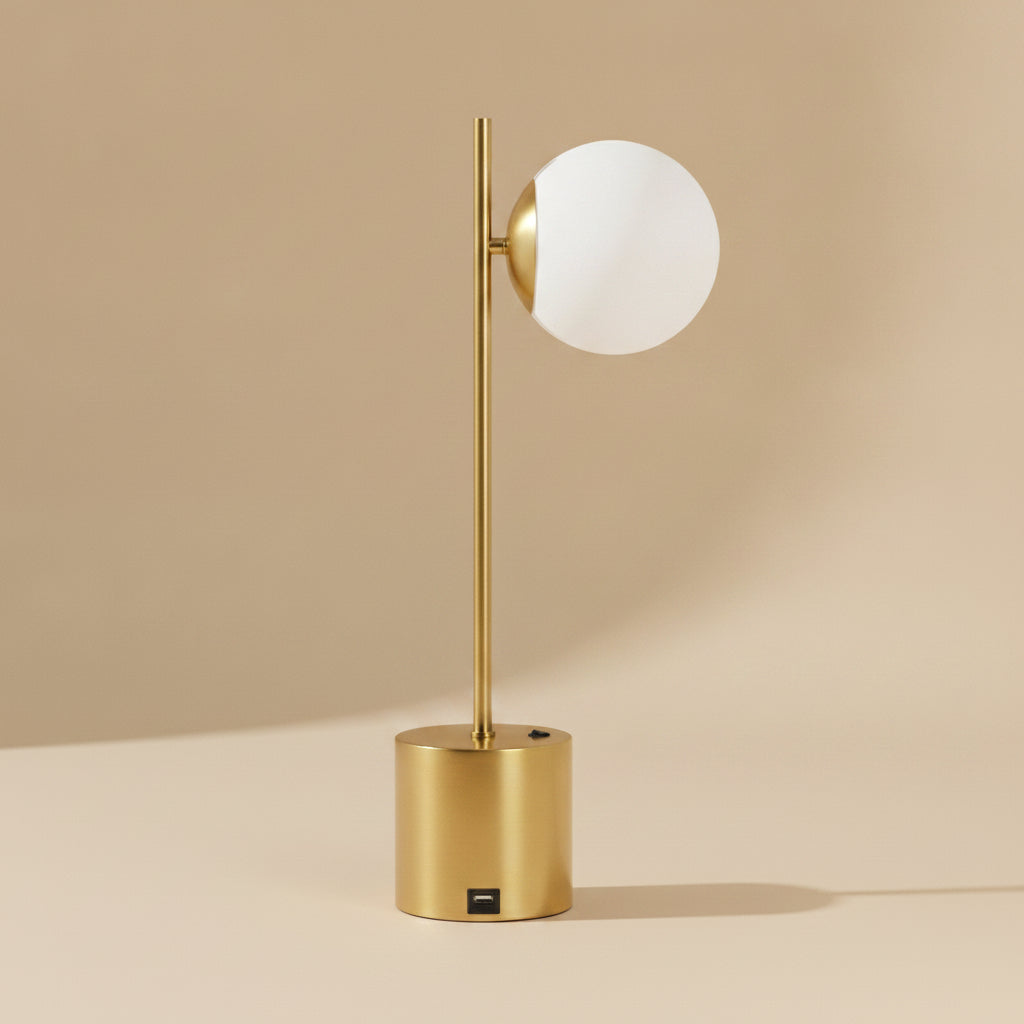 Ethereal Modern Small Brass Metal Table Lamp