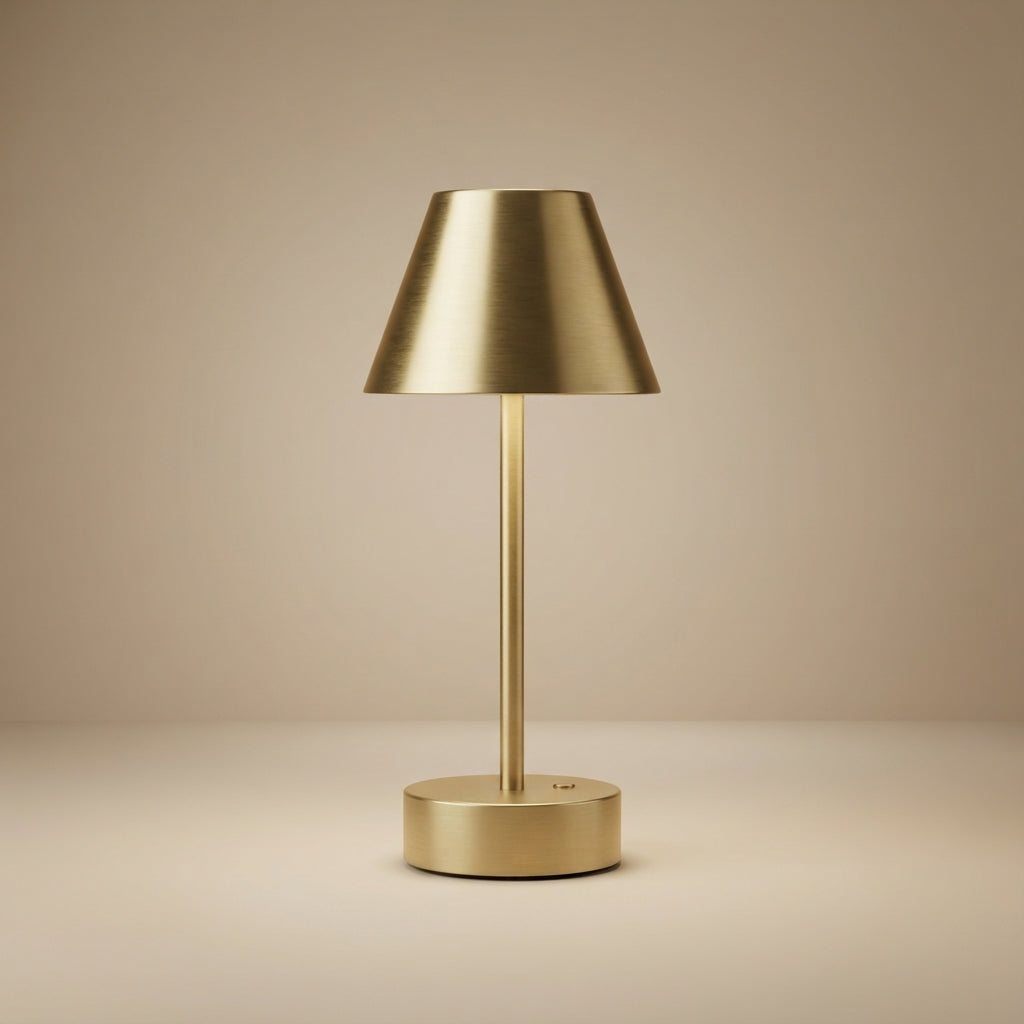 Elegance Rechargeable LED Table Lamp - Plated Brass