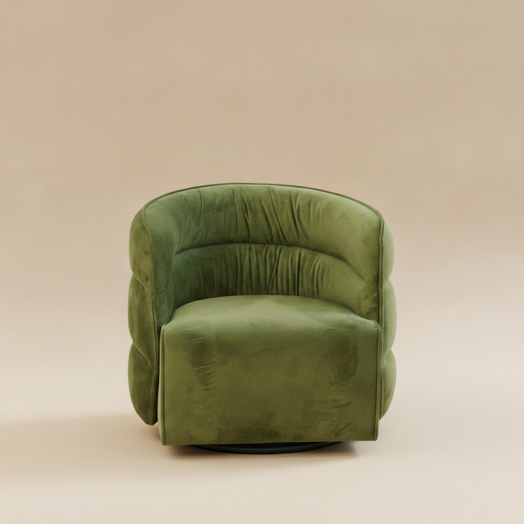 Shamrock Swivel Chair - Green Velvet