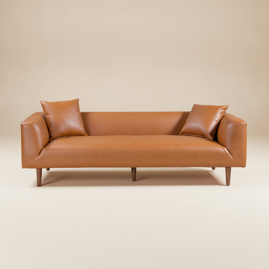 Bolton Sofa - Cognac Vegan Leather