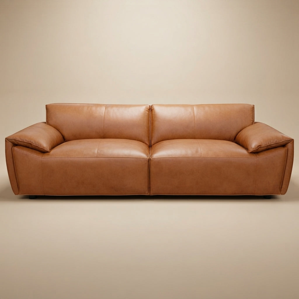 Lawson Tan Top Grain Leather Sofa