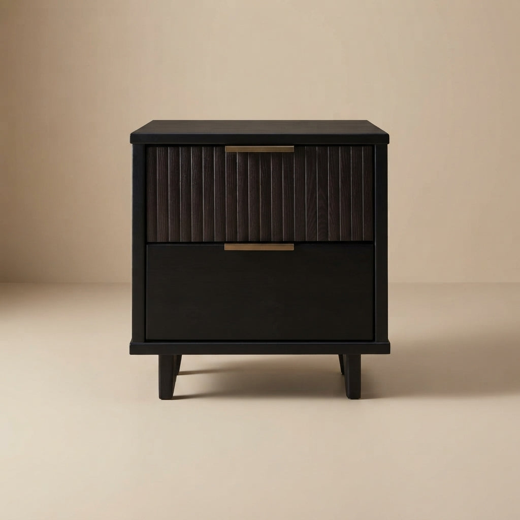 Granville Nightstand 2 Drawers - Black