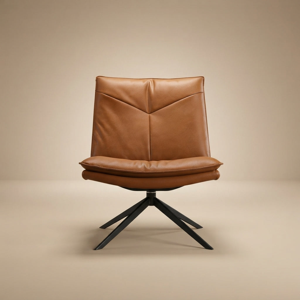 Reese Cognac Vegan Leather Swivel Chair
