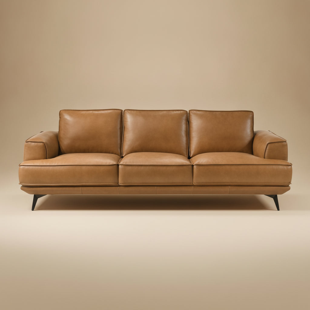 Nash Tan Leather Sofa