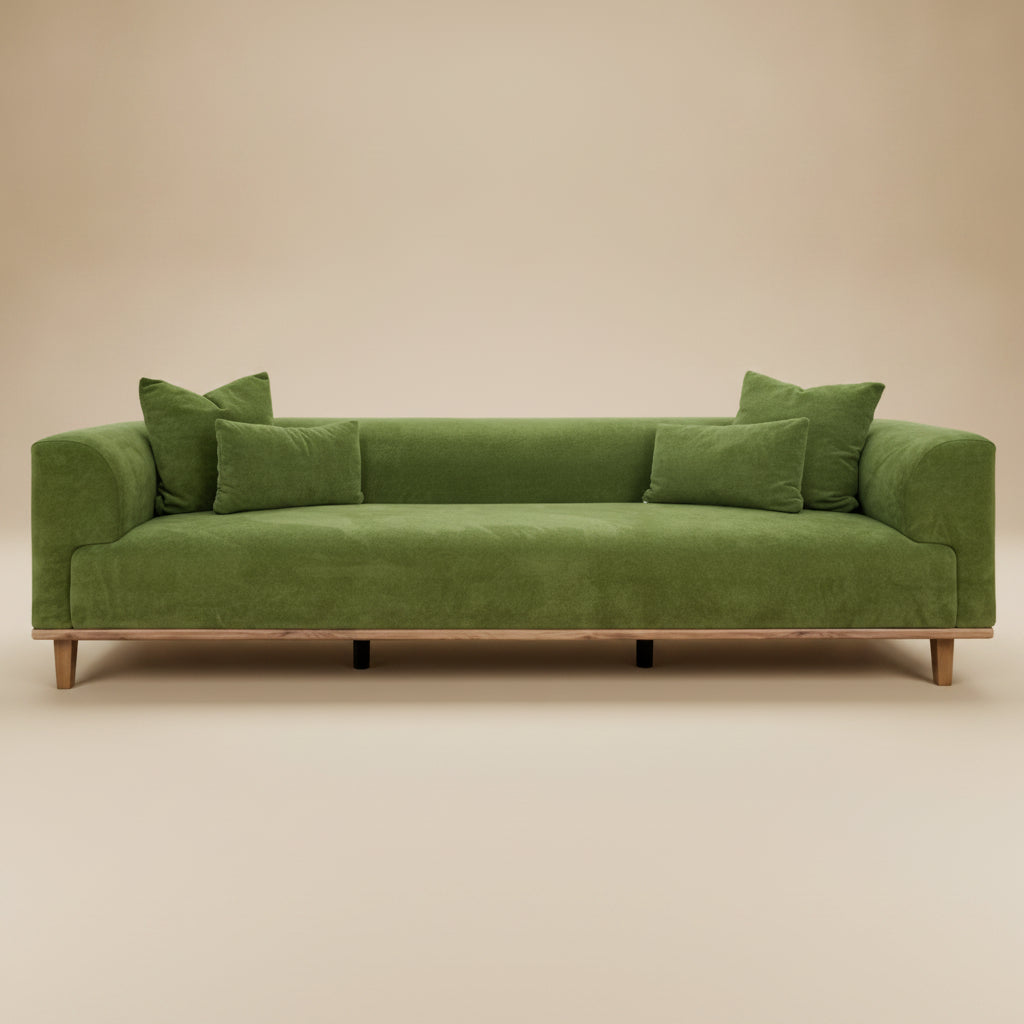 Tampa Green Velvet Sofa