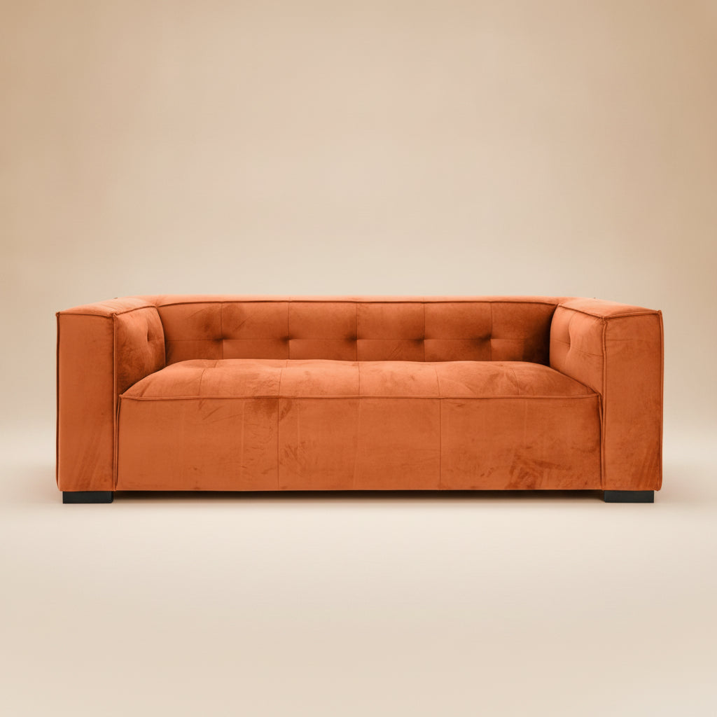 Alameda Burnt Orange Velvet Sofa