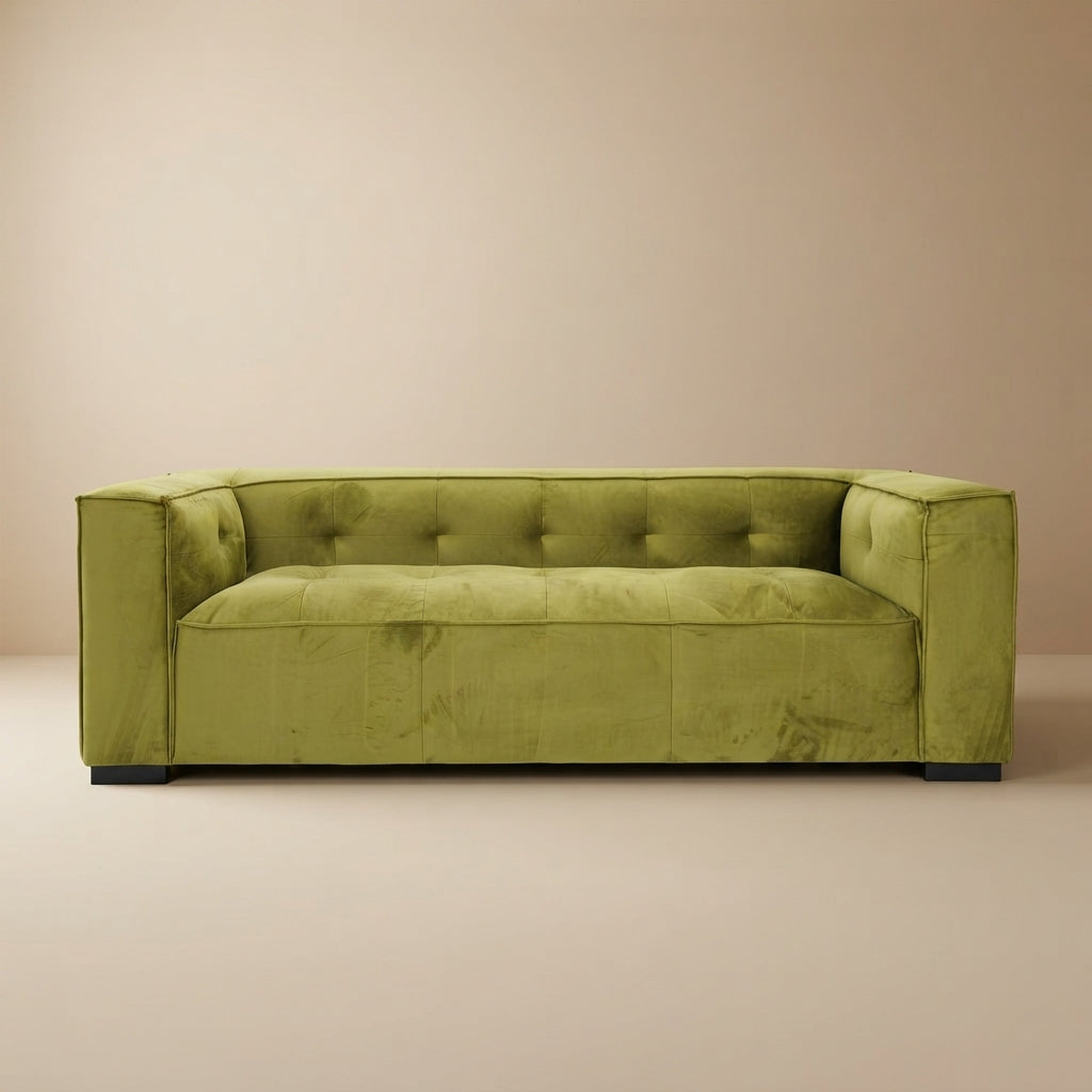 Alameda Olive Green Velvet Sofa