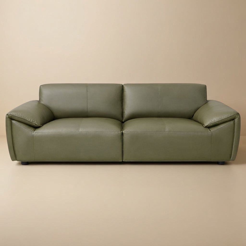 Lawson Olive Green Top Grain Leather Sofa