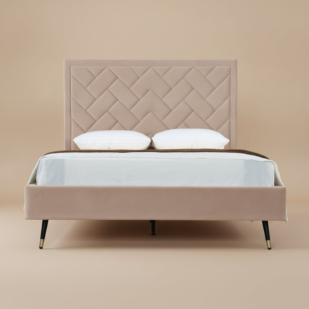 Crosby Queen-Size Bed in Nude