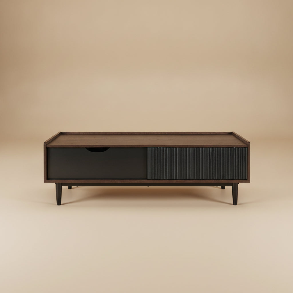 Duane Coffee Table in Dark Brown and Black