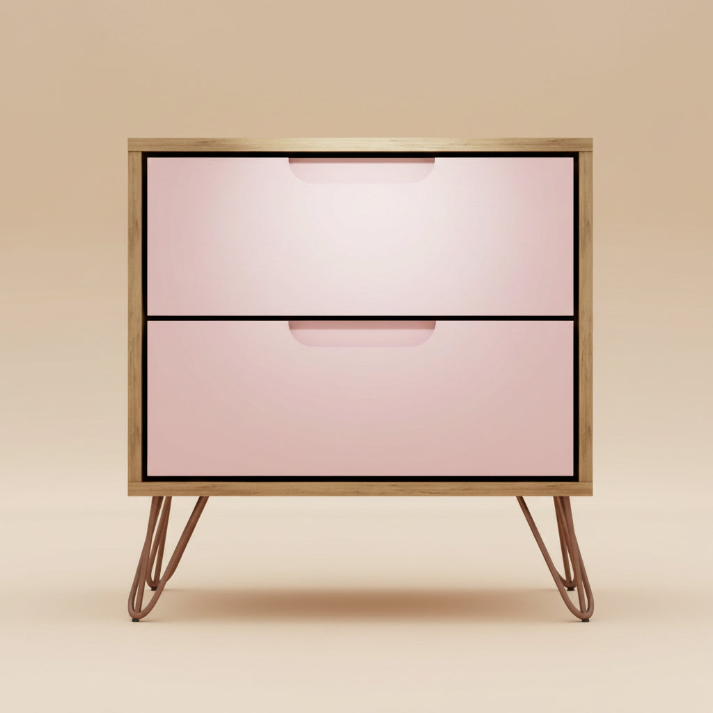 Rockefeller Nightstand 2.0 in Nature and Rose Pink