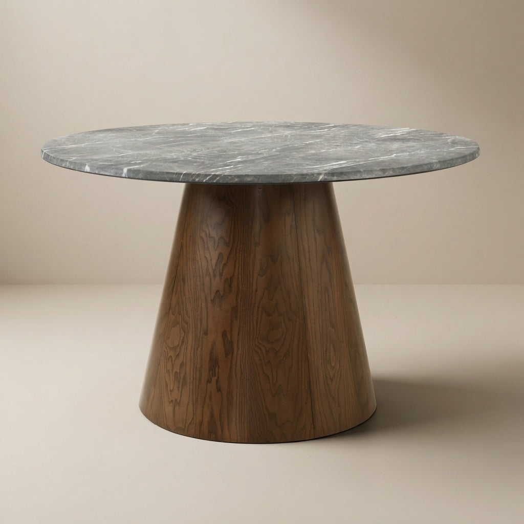 Franklin 50-inch Round Dining Table Grey and Dark Brown