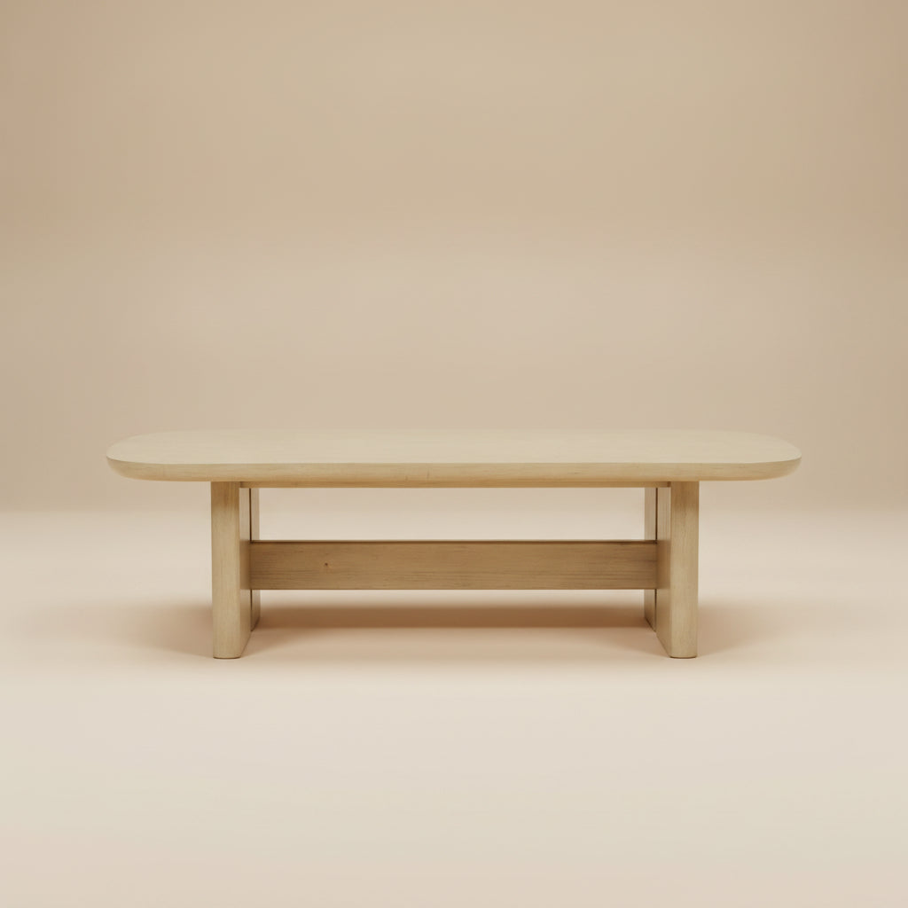 Kailani Coastal Rectangular Cocktail Coffee Table Beige Oak