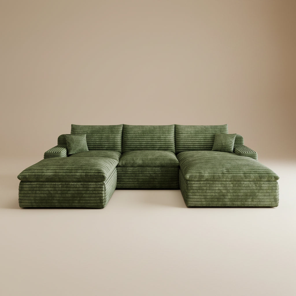 Dalia Green Corduroy Modular Sofa