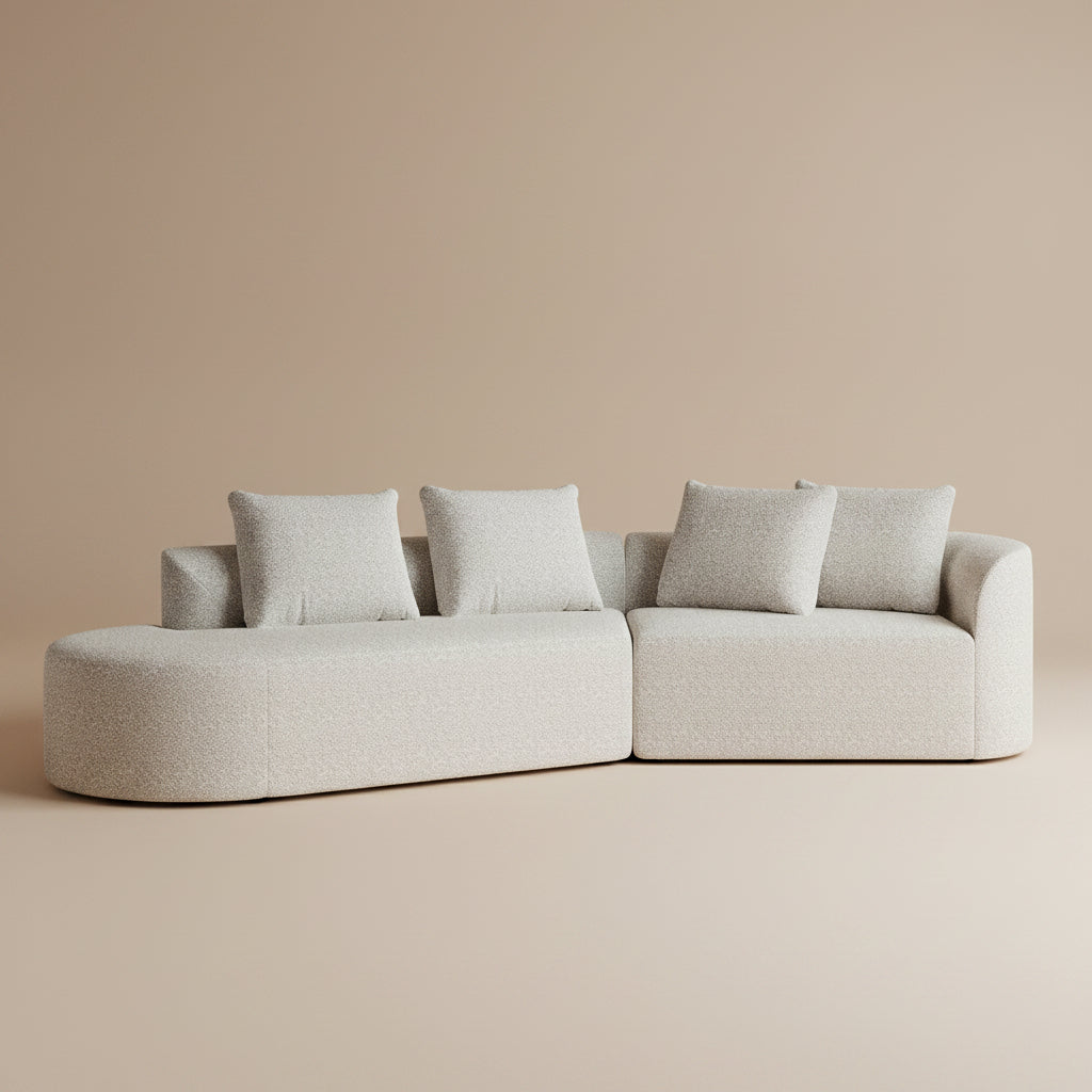 Simi Modern Chenille Upholstered Oversized Sectional Sofa
