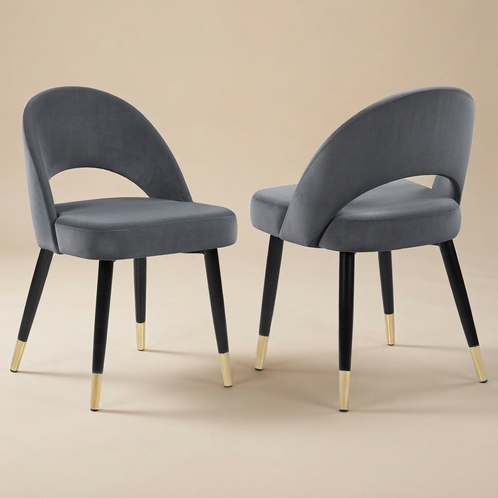 Lindsey Grey Upholstered Dining Side Chair (Set of 2)