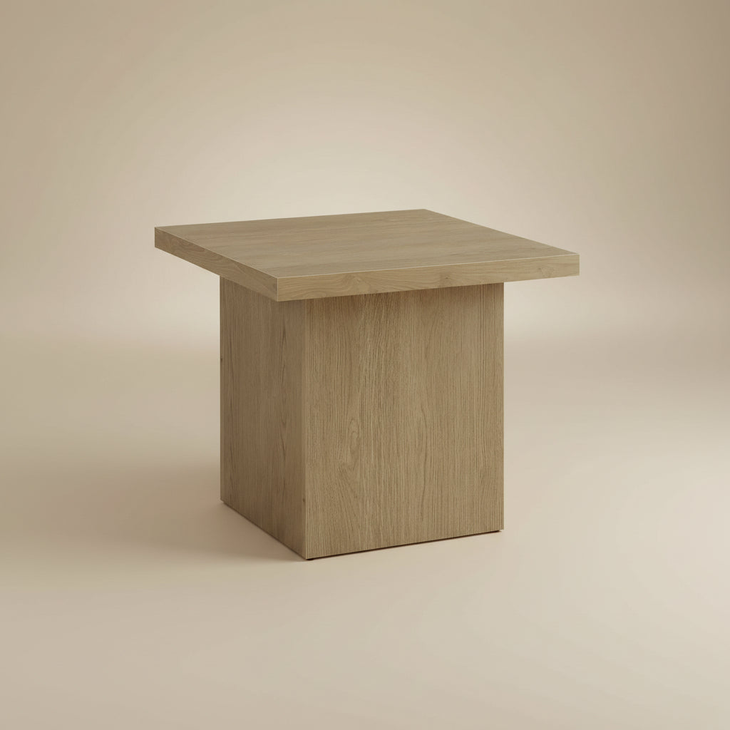 Devar Square Latte Engineered Wood Side End Table