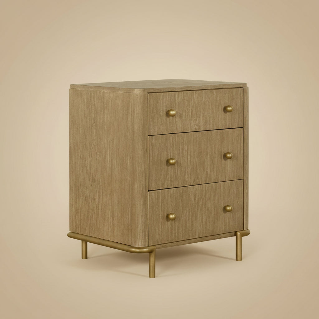 Arini 3-Drawer Sand Nightstand